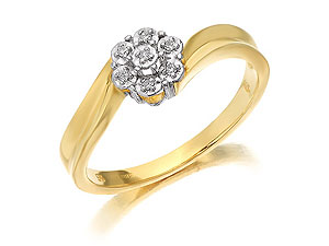 9ct Gold Diamond Twist Ring - 046068