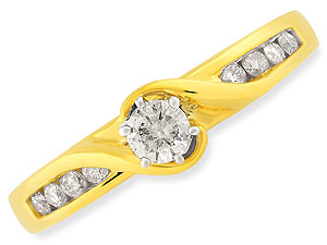 9ct gold Diamond Twist Ring 045208-P