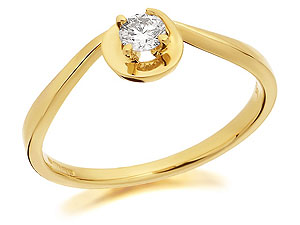 9ct Gold Diamond Twist Ring 15pts - 045115