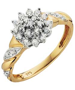 9ct gold Diamond Twist Ring