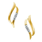 9ct Gold Diamond Wave Earrings