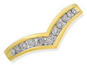 9ct gold Diamond Wishbone Half Eternity Ring 048871-L