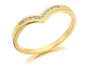 9ct Gold Diamond Wishbone Ring 11pts - 048072