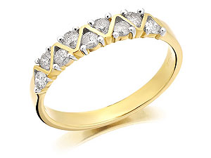 9ct Gold Diamond Zig Zag Half Eternity Ring