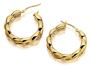 9ct gold Double Weave Hoop Earrings 074109