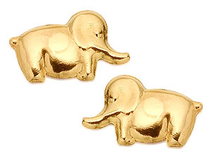 9ct Gold Elephant Stud Earrings 7mm - 070331