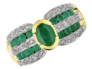 9ct gold Emerald and Diamond Bow and Knot Ring 047601-J