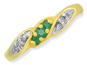9ct gold Emerald and Diamond Cluster Ring 047532-M