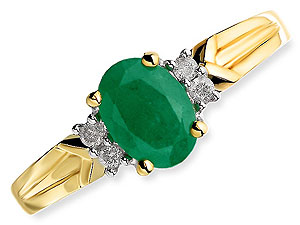9ct gold Emerald and Diamond Cluster Ring 047605-P