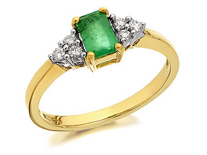 Emerald And Diamond Cluster Ring 10pts