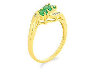 9ct Gold Emerald and Diamond Ring 047501