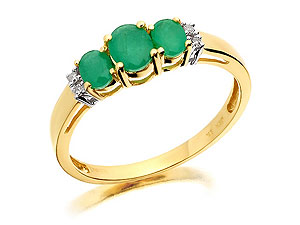 9ct gold Emerald and Diamond Ring 047502-M