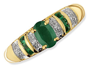9ct gold Emerald and Diamond Ring 047507-J