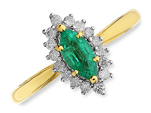 9ct gold Emerald and Diamond Ring 047609-J
