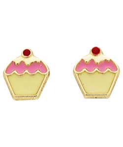 Enamel Cherry Cake Studs