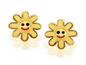Enamel Smiley Face Stud Earrings 070878