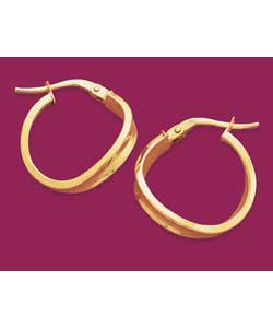 9ct gold Fancy Wave Creole Earrings