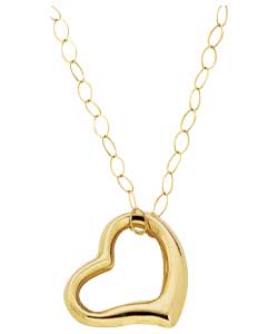 9ct gold Floating Heart Pendant