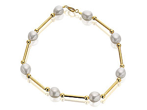 9ct Gold Freshwater Cultured Pearl Bracelet