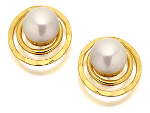 9ct Gold Freshwater Pearl Earrings 12mm - 070566