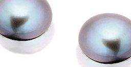 9ct Gold Freshwater Pearl Grey Stud Earrings -
