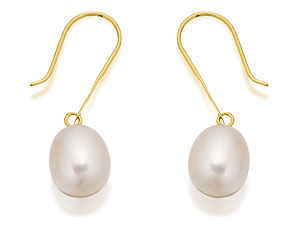 9ct Gold Freshwater Pearl Hook Wire Earrings