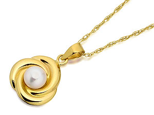 Freshwater Pearl Swirl Pendant And