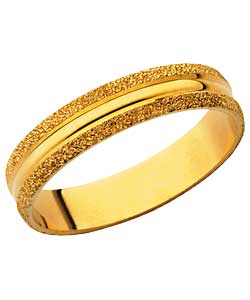 9ct Gold Frosted Edge Wedding Band Ring