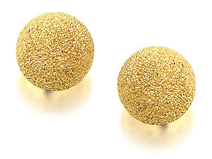 9ct Gold Frosted Stardust Ball Earrings 6mm -