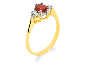 9ct Gold Garnet And Cubic Zirconia Ring - 186197