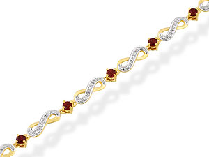 9ct gold Garnet and Diamond Bracelet 049597