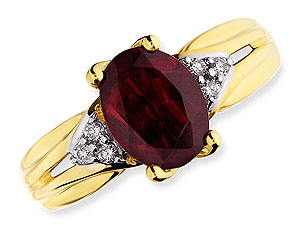 Garnet and Diamond Ring 048415-K