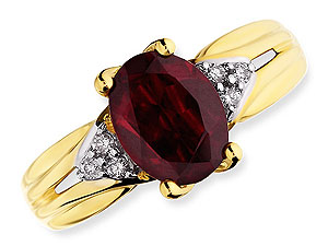 9ct gold Garnet and Diamond Ring 048415-K