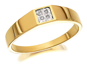 9ct Gold Gentlemans Diamond Signet Ring - 184037