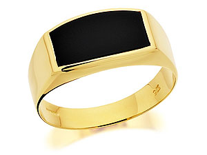 9ct Gold Gentlemans Onyx Signet Ring - 183733