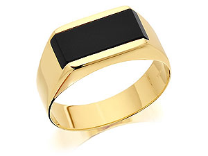 9ct Gold Gentlemans Onyx Signet Ring - 183754