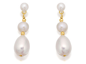 9ct Gold Graduated Freshwater Pearl Drop