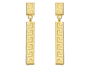 9ct Gold Greek Key Dropper Earrings 071763