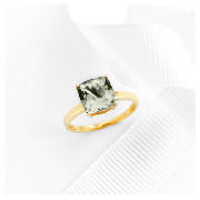 9ct gold green amethyst ring S