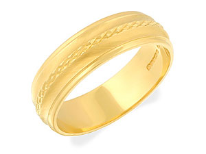 9ct gold Grooved Grooms Wedding Ring 184246-U