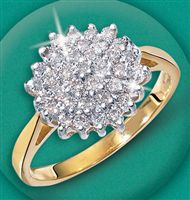 9ct gold Half ct Diamond Cluster Ring