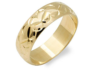 9ct gold Heart Banded Grooms Wedding Ring 184344