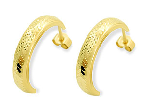 9ct gold Herringbone Wedding Ring Earrings 072548