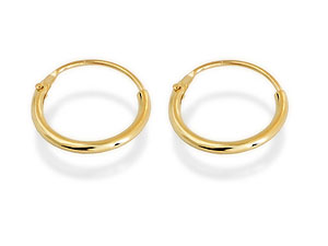 9ct gold Hinged Hoop Earrings 072211