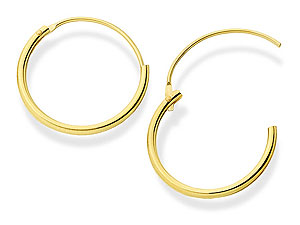 9ct gold Hinged Hoop Earrings 074360