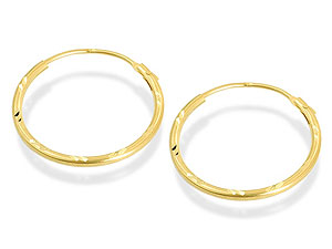 9ct Gold Hinged Hoop Earrings 18mm - 072424
