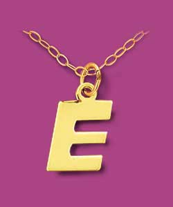 9ct gold Initial E Pendant