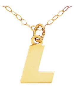 9ct Gold Initial Pendant - Letter L