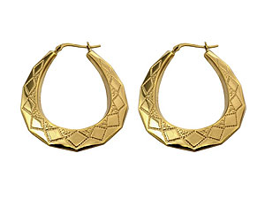 9ct Gold Large Creole Earrings 072451