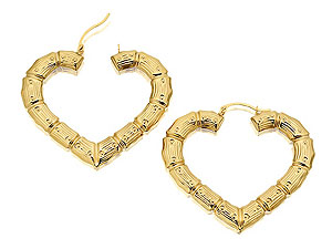 9ct Gold Large Heart Hoop Earrings 074378